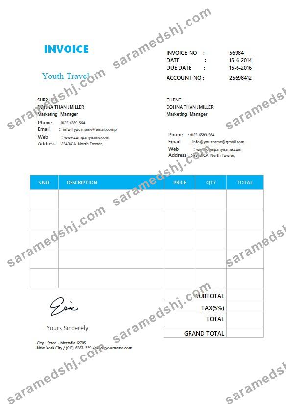 Free Simple Invoice Format